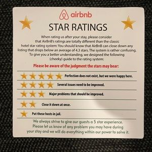 AirBnb 5 Star Rating Explanation Magnet